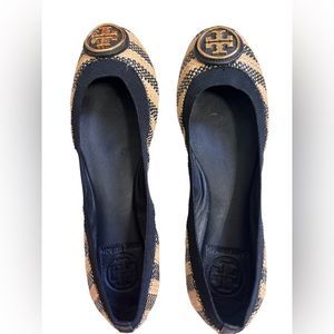 Tory Burch Caroline 2 Striped Classic Elastic Bal… - image 1